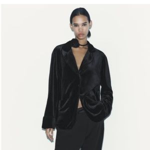 NWT Zara Blazer w/ Rosette Choker
